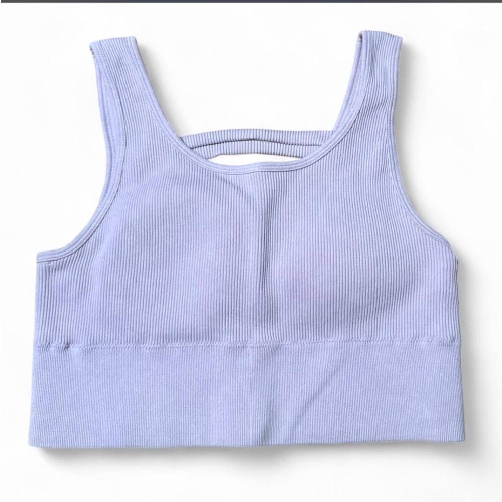 Harmony Balance Lilac Ribbed Crop Tank Top